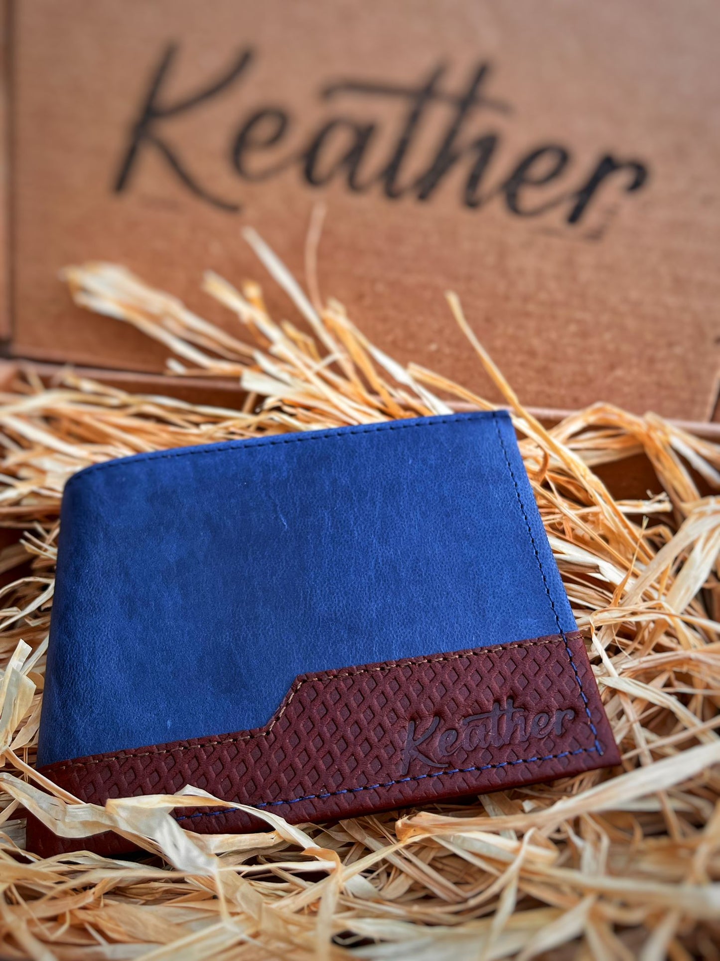 Men's Denim Colombian Leather Wallet.