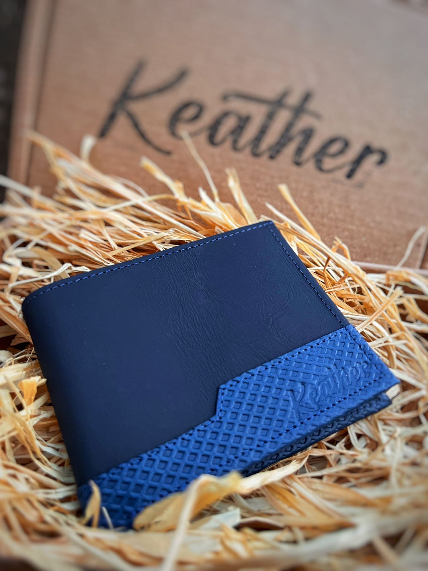 Men's Dark Blue Colombian Leather wallet.